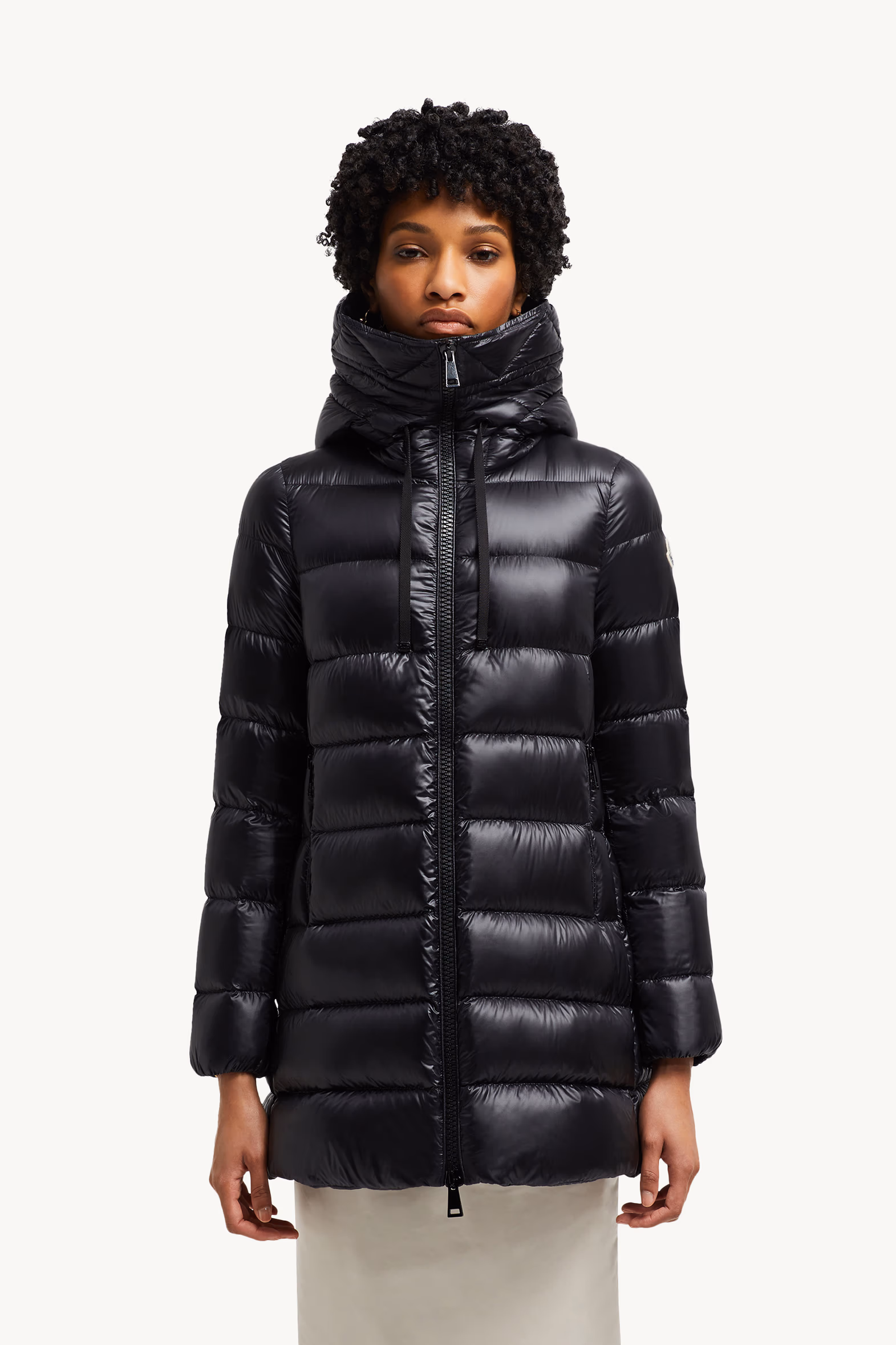 Suyen Hooded Mid-Length Down Jacket Women Black Moncler 3